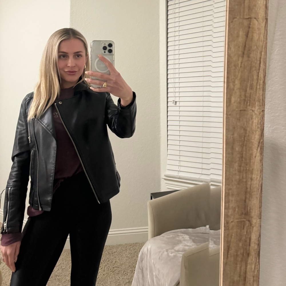Topshop Black Leather Jacket